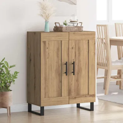 Obrázok produktu pre vidaXL Artisan dubový príborník 69,5 x 34 x 90 cm kompozitné drevo a železo