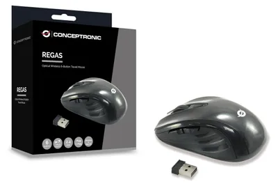 Produktbild von Conceptronic CLLM5BTRVWL Optische Tischmaus mit 6 Tasten, rechts, Optisch, RF Wireless, 1600 DPI, Schwarz