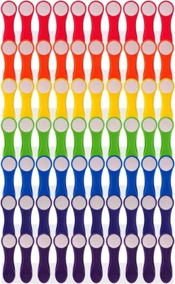 Produktbild von 70 farbenfrohe Regenbogengarnituren mit rostfreien Federn und weichem Griff, langlebig und umweltfreundlich in kartonierten Verpackungen