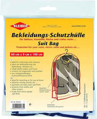 Image de KLEIBER 92065 KLEIBER Housse de protection pour vêtements, courte, transparente