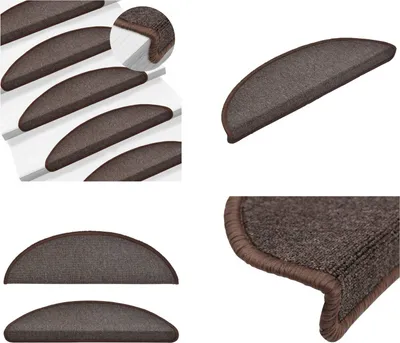 Produktbild von vidaXL 15 Stk. Treppenmatten Kaffeebraun 56 x 17 x 3 cm - Treppenmatte - Treppenmatten - Stufenmatte - Stufenmatten