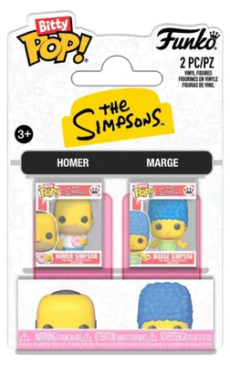 Imagen del producto de Simpsons, figuras de vinilo Bitty POP!, pack de 2 unidades, H & M, 2 cm