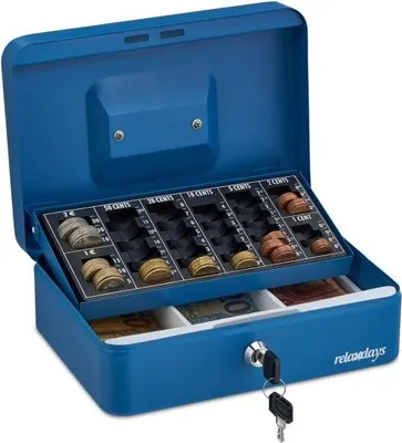 Immagine prodotto di Cassetto portadenaro blu con contamonete