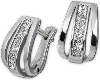 Image de SilberDream blanc Boucles d'oreilles Femme 925 argent brillant Créoles SDO4413W