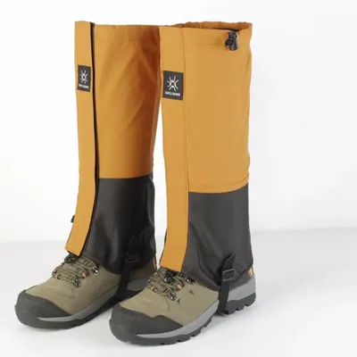 Produktbild von Wasserdichte Beingamaschen - Nylon Überschuhe für Wandern & Skifahren - Schnee- und sanddicht - Ultraleicht und abriebfest - Gelb