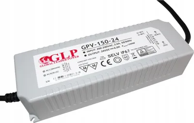 Zdjęcie produktu dla Zasilacz LED NAPIĘCIOWY 24V 150W 6,25A GPV-150-24 GLP HERMETYCZNY