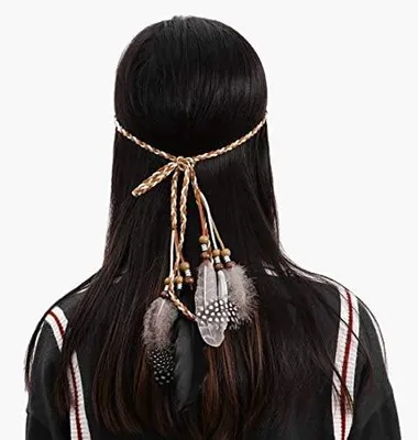 Produktbild von Federstirnband für Damen, Boho-Haarschmuck für Karneval und Festival, böhmischer Kopfschmuck für Kostüm, Party und Cosplay