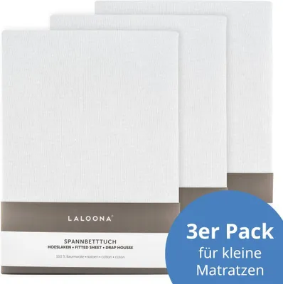 Produktbild von LaLoona Spannbetttuch 3er Pack für kleine