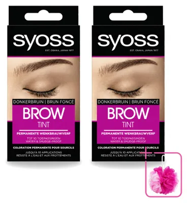 Imagen del producto de 2 unidades de tinte para cejas SYOSS - Marrón oscuro - Paquete económico