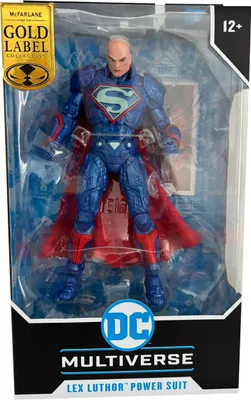 Immagine prodotto di DC Multiverse Lex Luthor Power Suit Gold Label Collection - Action figure con articolazioni articolate e scheda commerciale