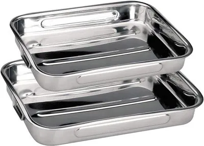 Produktbild von Famanu Auflaufform Set 2 Stück - Lasagneformen mit Griffen für Ofen und Mikrowelle