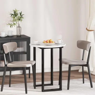 Immagine prodotto di Maison Exclusive - Piano da tavolo in materiale derivato dal legno, bianco lucido, Ø 60 x 1,5 cm
