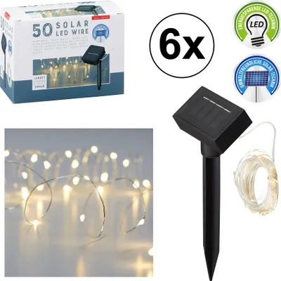 Produktbild von 6x SOLAR LED-Lichterkette, Kupferdraht , 50x LED, 5.90m
