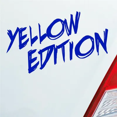 Produktbild von Auto Aufkleber Yellow Edition Auto Car Tuning 15x7 cm Dunkelblau Sticker Heckscheibenaufkleber