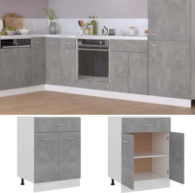 Obrázok produktu pre vidaXL zásuvková skrinka Concrete Grey 60x46x81,5 cm Drevo Materiál