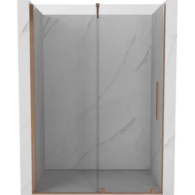 Obrázok produktu pre Mexen Velar posúvacie sprchové dvere 130 cm, Priehľadné, kefovaná meď - 871-130-000-01-65