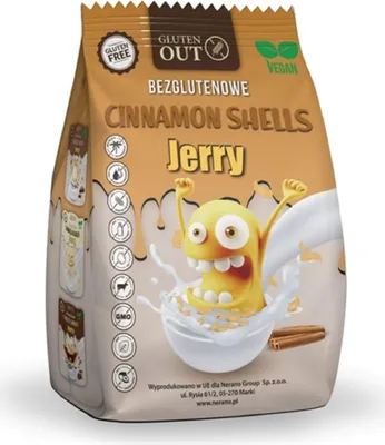 MUSZELKI ZBOŻOWE CYNAMONOWE BEZGLUTENOWE 375 g - JERRY GLUTEN OUT