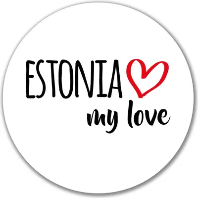 Produktbild von Huuraa Aufkleber Estonia my love 10cm rund Sticker Geschenkidee