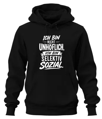 Produktbild von Ich bin nicht unhöflich ich bin Statement Sarkasmus Ruhe Hoodie Kapuzenpullover, Schwarz, 3XL