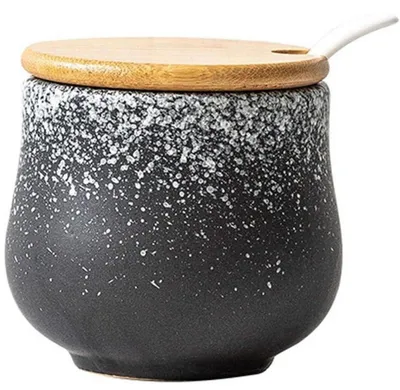 Immagine prodotto di Contenitore per spezie in Vetroceramica con coperchio e cucchiaino, capacità 230 ml