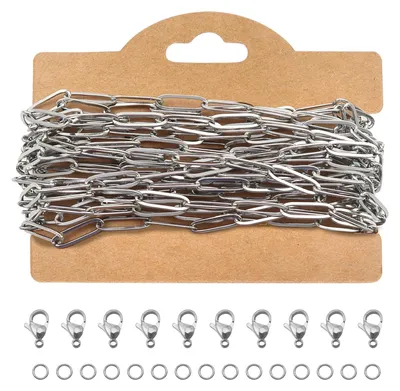 Produktbild von Gliederkette - Edelstahlkette mit 4 mm Breite und 14 mm Gliedlänge - Silbern