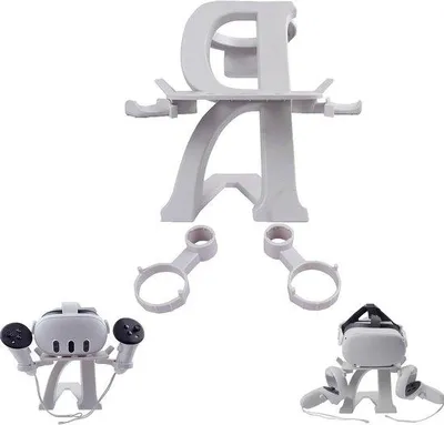 Produktbild von Desktop-Stand für VR-Headsets, Meta Quest 3/Quest 2/Quest/Quest Pro, Pico 4, Valve Index, Büro-Beistelltisch, Metall, schwarz, compact