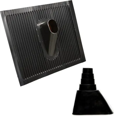 Produktbild von PremiumX Dachabdeckung Aluminium Ziegel Schwarz Pfanne für Sat Mast Manschette