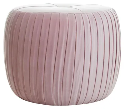 Zdjęcie produktu dla Casa Padrino, taboret z fałdami, wysokość 43 cm, szerokość 53 cm - najwyższa jakość - dostępne w różnych kolorach - taboret okrągły w stylu neo-klasycznym vintage - meble