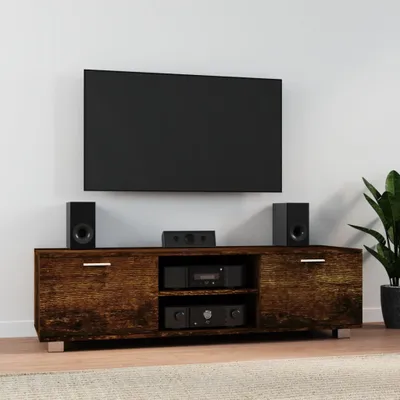 Produktbild von "2026 Promotion" TV-Schrank - TV-Lowboard - Räuchereiche 140x40,5x35 cm Holzwerkstoff - TV-Regal CC20557