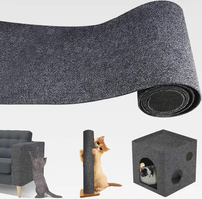 Produktbild von 200cmx40cm Selbstklebend Kratzmatte Katze, Hillylolly Kratzschutz Sofa Katze, DIY Kratzbrett Katze, Selbstklebend Kratzteppich Katze Wand, Kratzbrett Katzen kratzschutz, für Teppiche Sofas Möbel