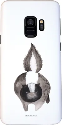 Produktbild von Mr. & Mrs. Panda Samsung Galaxy S9 Handyhülle Stinktier Angriff - Weiß - Geschenk, Smartphone Hülle, Raubtier, wütend, Wildtier, Handy Schutzhülle, Drohung, Skunk, Cover