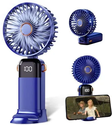 Produktbild von VHV – Handventilator – Mini-Handventilator, USB-aufladbar – USB-aufladbar, faltbar, mit LED-Beleuchtung – ideal für Reisen, Festivals und Make-up