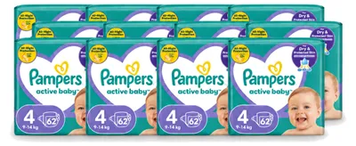 Immagine prodotto di 12 pannolini Pampers Active Baby, taglia 4 (9-14 kg) - confezione - 12 pezzi
