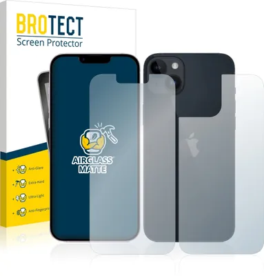 Produktbild von BROTECT Entspiegelungs Schutzglas für Apple iPhone 14 (Display+Rückseite) Schutzfolie Panzer Folie Glas Display Schutz matt