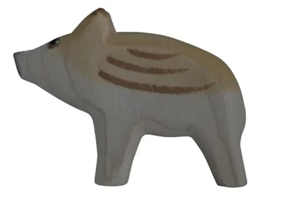 Produktbild von HolzWald - 3501 - Wald und Wiese, Wildschwein, Frischling, Kopf hoch, Holz, Handarbeit, 4,5cm x 6,4cm x 2cm