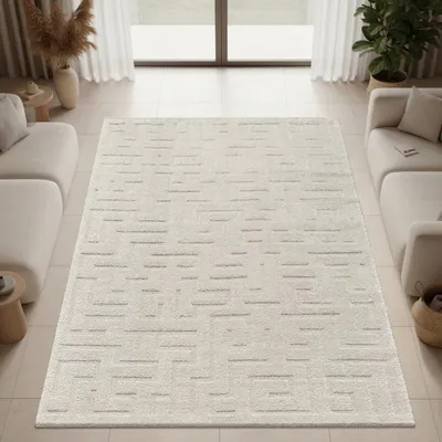 Produktbild von Teppich Beige elegant strukturiert modern Größe - 80 x 150 cm
