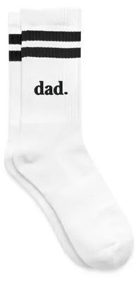 Produktbild von Spreadshirt Dad Schriftzug Stickerei Gestreifte Tennissocken, 42-46, Weiß/Schwarz