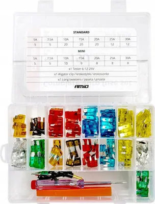 Image de Kit de fusibles 150 pièces avec testeur de tension et outil de préhension AMIO-03037