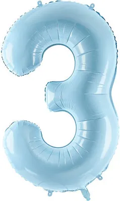Image de Charmant ballon de baudruche numéro 3 - Bleu vif, 86 cm  Parfait pour les anniversaires et les fêtes  Créez une atmosphère unique pour vos célébrations