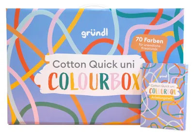 Immagine prodotto di Set di gomitoli in cotone Gründl Cotone Quick, disponibile in 70 colori, con istruzioni, composto da 70 gomitoli da 50 grammi ciascuno