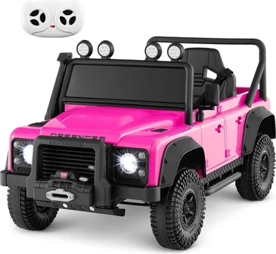 Produktbild von Elektrisches Kinderauto - Pinker Land Rover Defender mit Fernbedienung