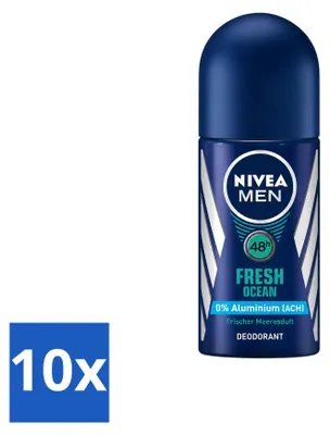 Zdjęcie produktu dla 10 sztuk dezodorantu w sztyfcie NIVEA MEN Fresh Ocean, 50 ml - zestaw ekonomiczny