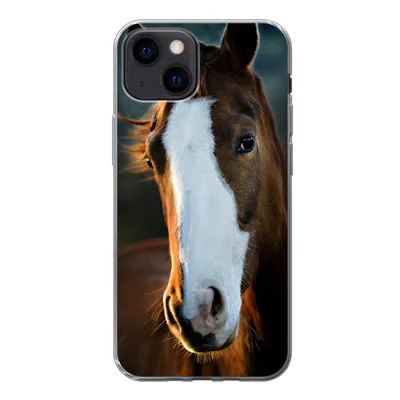 Produktbild von MuchoWow® Handyhülle Schutzhülle Hülle für iPhone 13 mini Pferd - Kopf - Licht Silikon Softcase Handy Hülle - Softcase