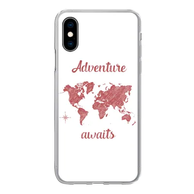 Produktbild von MuchoWow® Handyhülle Schutzhülle Hülle für iPhone X Karte - Sprichwörter - Rosa Silikon Softcase Handy Hülle - Handyhülle