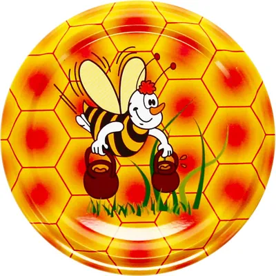 Produktbild von 66er Twist Off Deckel Comic Biene im praktischen 60er Pack