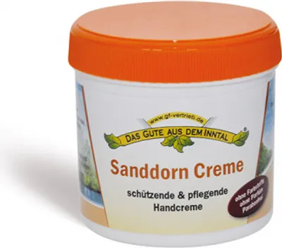 Produktbild von Inntaler Naturprodukte Sanddorn Creme | 200 ml | schützende Handcreme | mit Olivenöl, Urea und Sheabutter