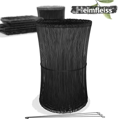 Produktbild von Heimfleiss® Ösendraht Betonbindedraht 1,4 x 300 mm (1000 Stk.) - PVC ummantelter Rödeldraht in schwarz - Bindedraht für Drillapparat