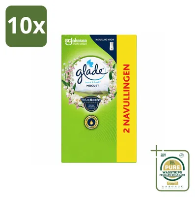 Imagen del producto de 10 recambios Glade Touch & Fresh, aroma "Campanilla", 10 ml, pack ahorro, 10 unidades