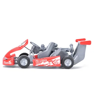 Obrázek produktu pro Model auta v měřítku 1:32 z kovu, závodní motokára s natahovacím mechanismem (červená)