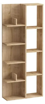 Image de Bibliothèque en bois MDF mélaminéReproduction chêne - 60 x 150 x 18 cm - Étagères ouvertes